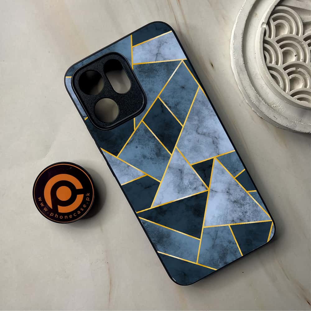 Oppo Reno 14F 5G - Geometric Marble Design 3- Premium Metal Printed Soft Bumper Shockproof Case CS-44737