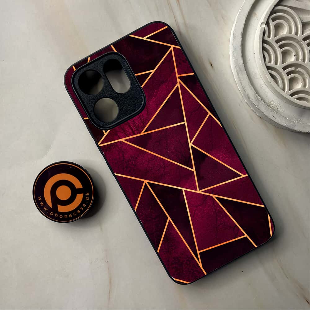 Oppo Reno 14F 5G - Geometric Marble Series - Premium Metal Printed Soft Bumper Shockproof Case