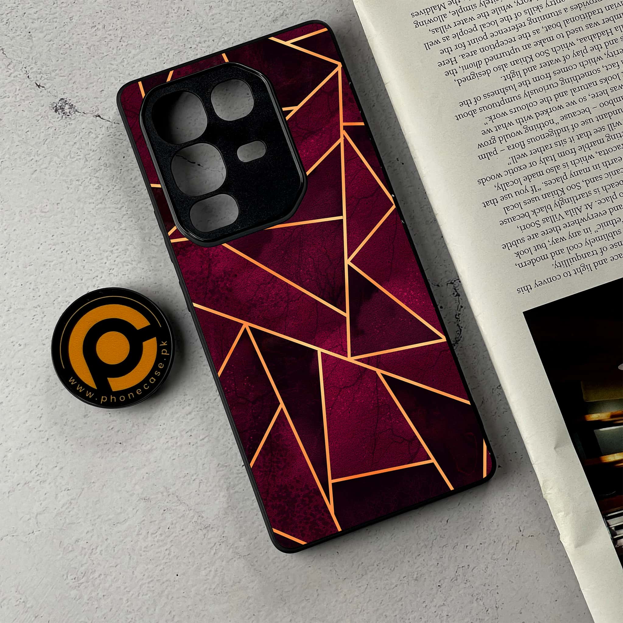 Infinix Note 50 Pro Plus - Geometric Marble Series - Premium Metal Printed Soft Bumper Shockproof Case