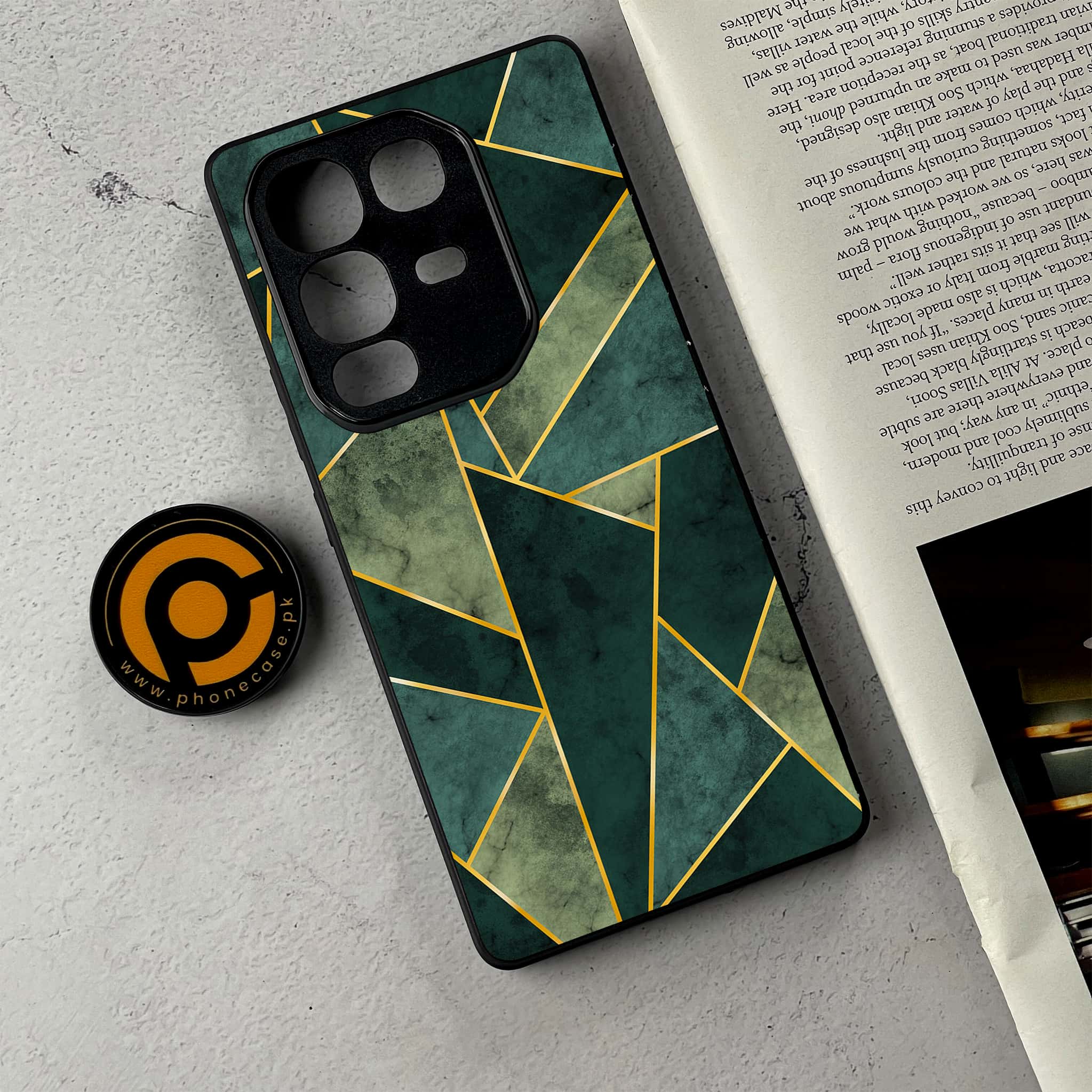 Infinix Note 50 Pro Plus - Geometric Marble Series - Premium Metal Printed Soft Bumper Shockproof Case