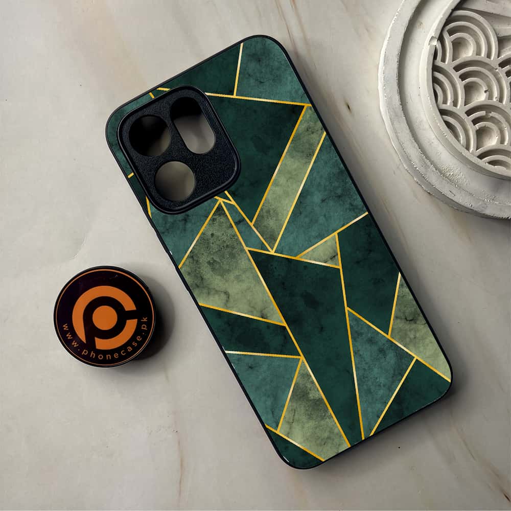 Oppo Reno 14F 5G - Geometric Marble Series - Premium Metal Printed Soft Bumper Shockproof Case