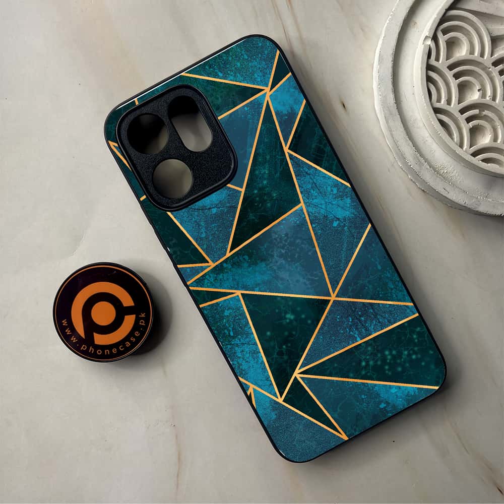 Oppo Reno 14F 5G - Geometric Marble Series - Premium Metal Printed Soft Bumper Shockproof Case