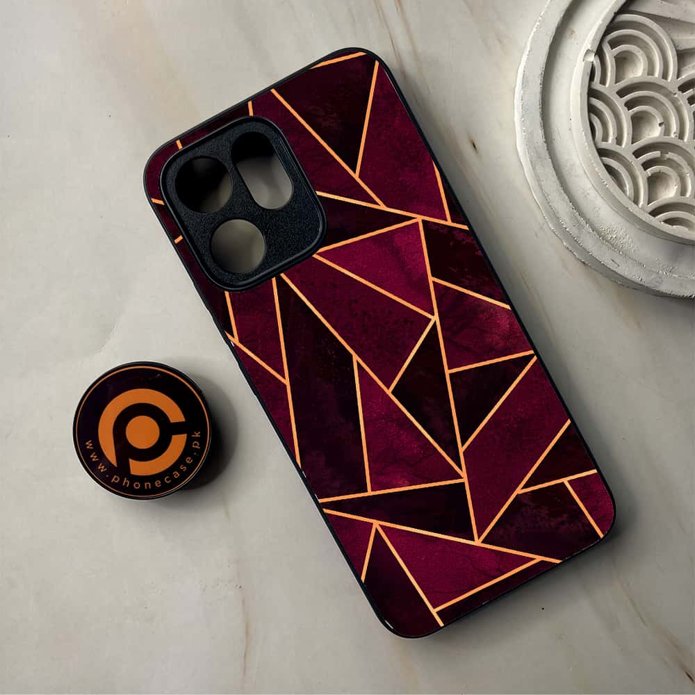 Oppo Reno 14F 5G - Geometric Marble Series - Premium Metal Printed Soft Bumper Shockproof Case