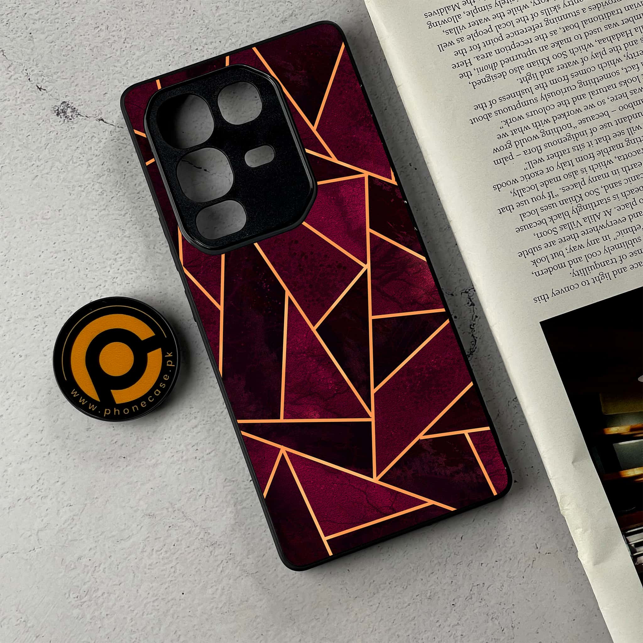 Infinix Note 50 Pro Plus - Geometric Marble Series - Premium Metal Printed Soft Bumper Shockproof Case
