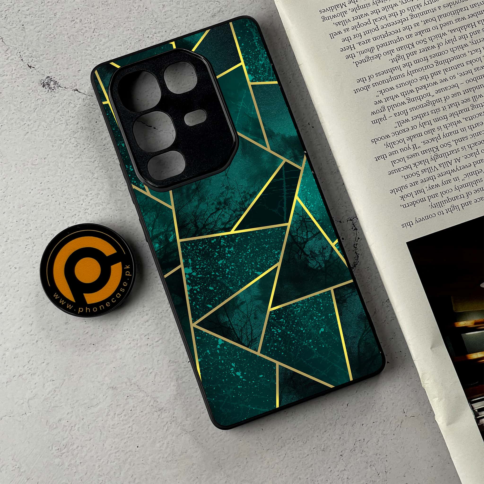 Infinix Note 50 Pro Plus - Geometric Marble Series - Premium Metal Printed Soft Bumper Shockproof Case