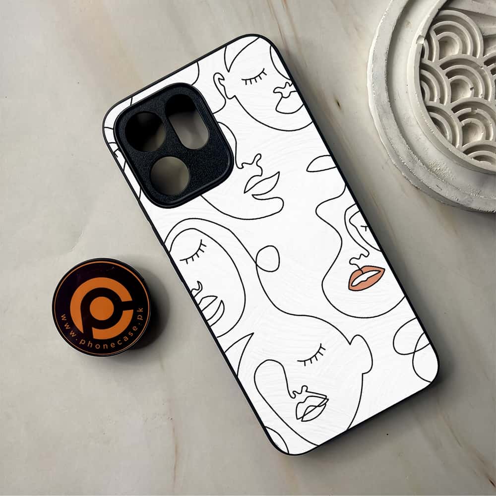 Oppo Reno 14F 5G - Girls Line Art Series - Premium Metal Printed Soft Bumper Shockproof Case