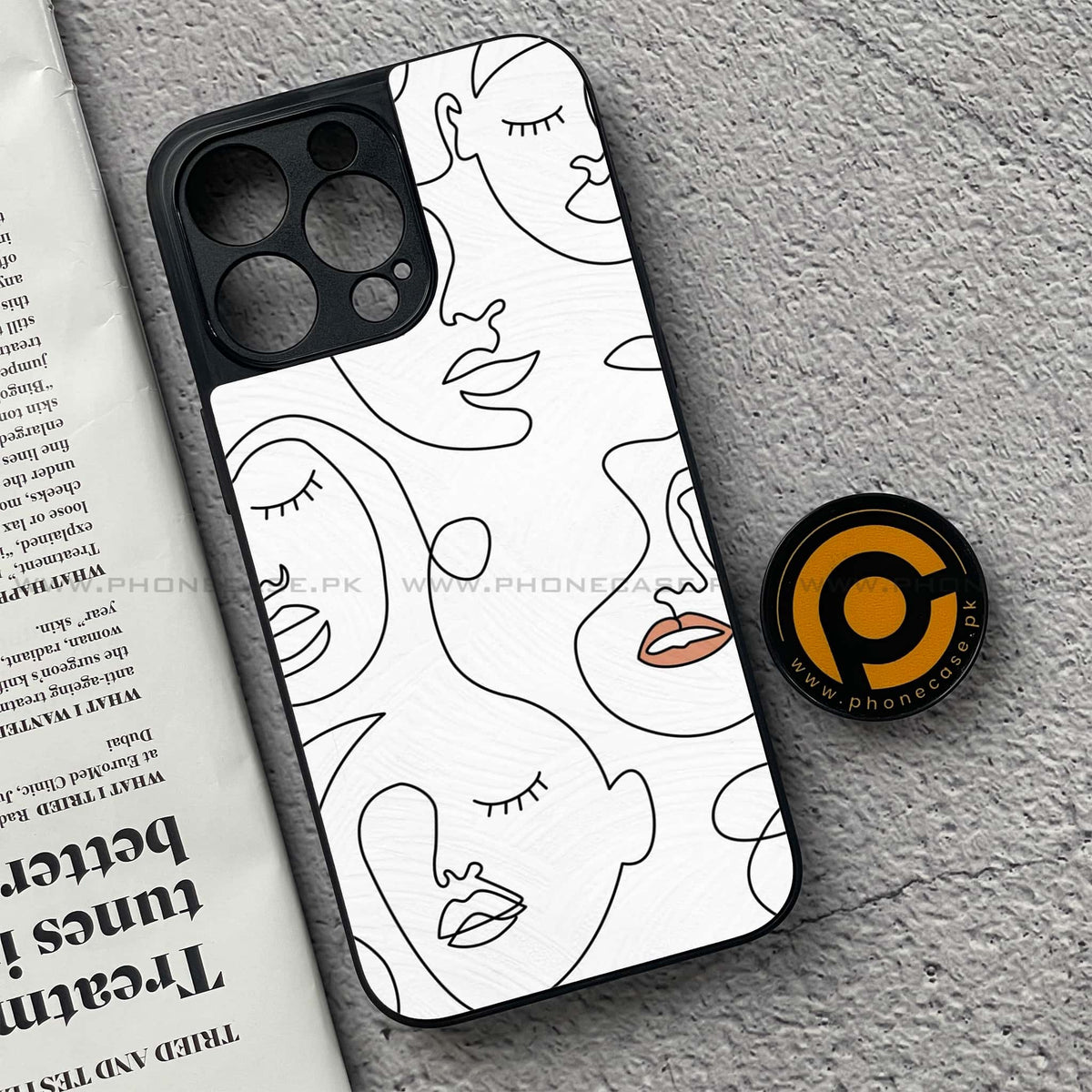 Girls Line Art Series - Premium Metal Phone Case All Models