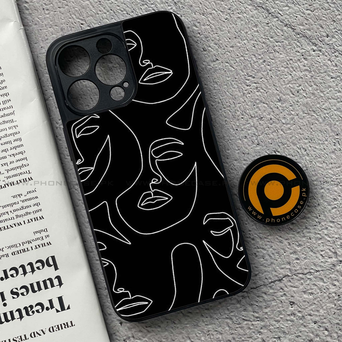 Girls Line Art Series - Premium Metal Phone Case All Models