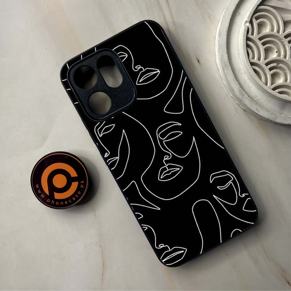 Oppo Reno 14F 5G - Girls Line Art Series - Premium Metal Printed Soft Bumper Shockproof Case
