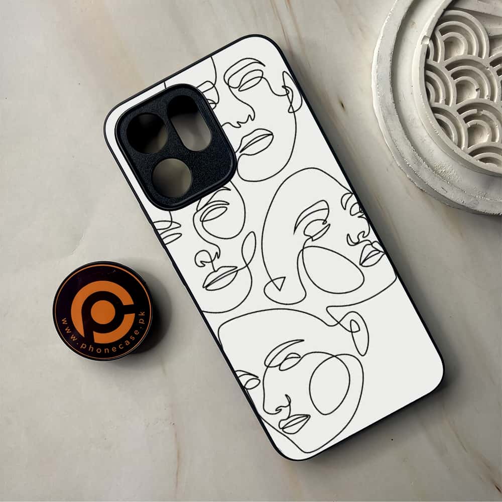 Oppo Reno 14F 5G - Girls Line Art Series - Premium Metal Printed Soft Bumper Shockproof Case