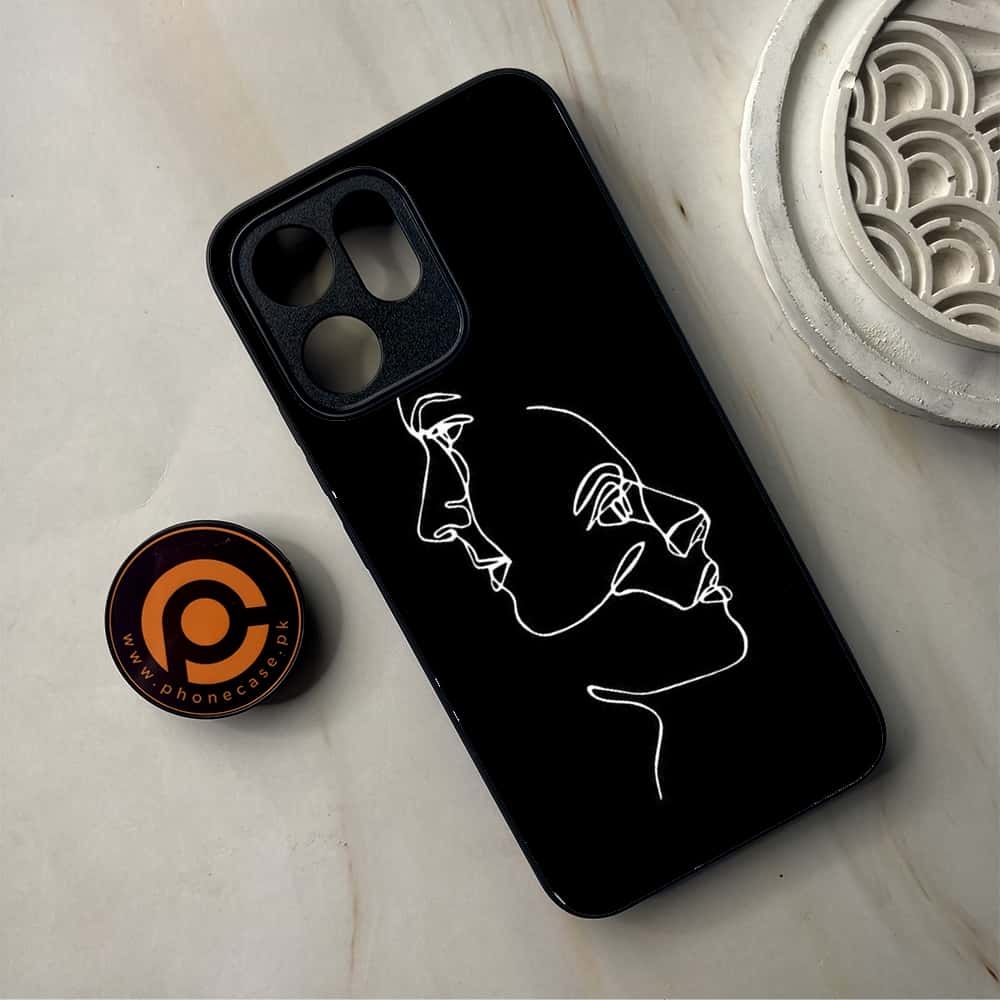 Oppo Reno 14F 5G - Girls Line Art Series - Premium Metal Printed Soft Bumper Shockproof Case