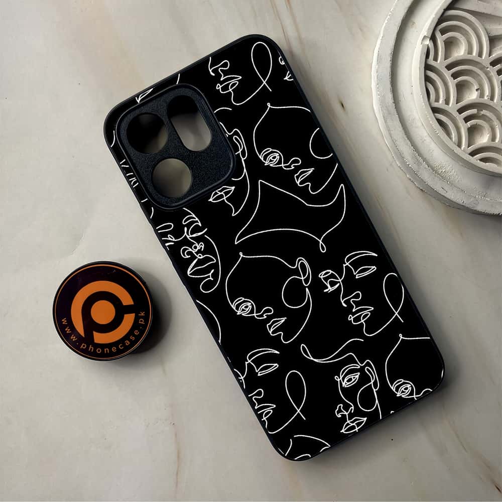 Oppo Reno 14F 5G - Girls Line Art Series - Premium Metal Printed Soft Bumper Shockproof Case