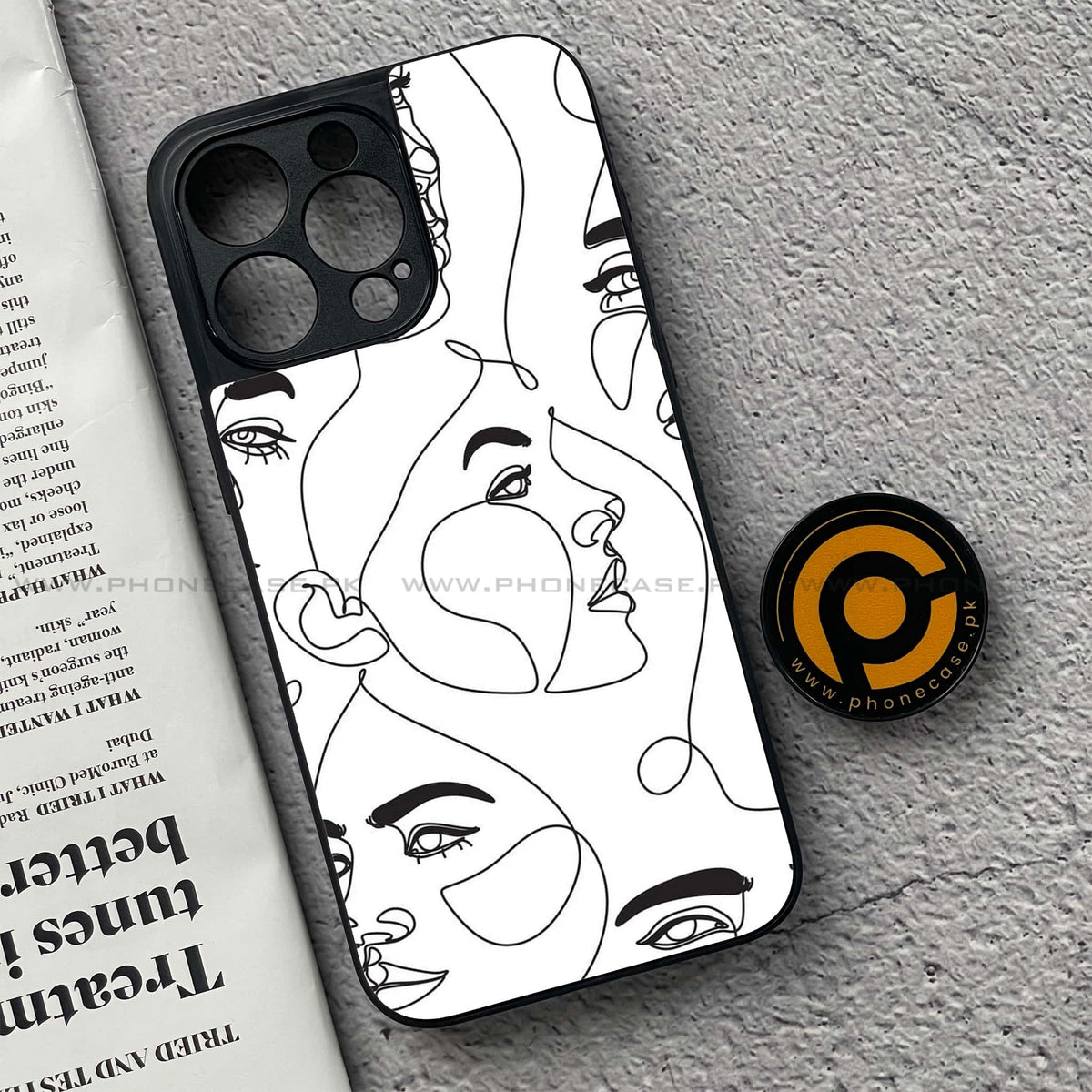 Girls Line Art Series - Premium Metal Phone Case All Models