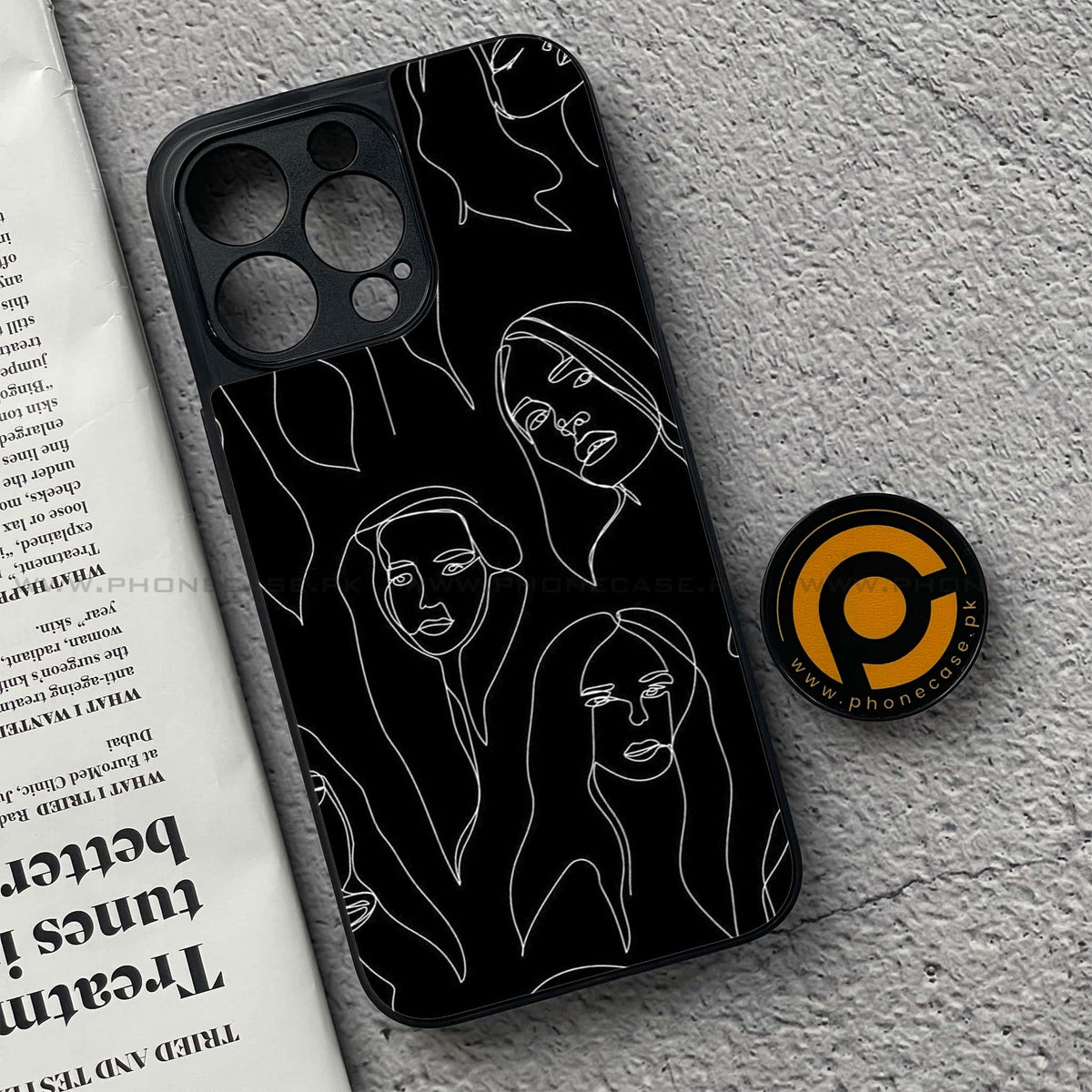 Girls Line Art Series - Premium Metal Phone Case All Models