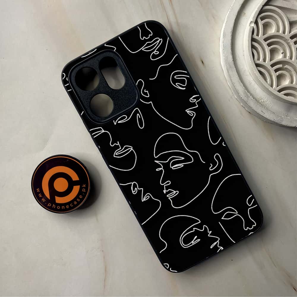 Oppo Reno 14F 5G - Girls Line Art Series - Premium Metal Printed Soft Bumper Shockproof Case