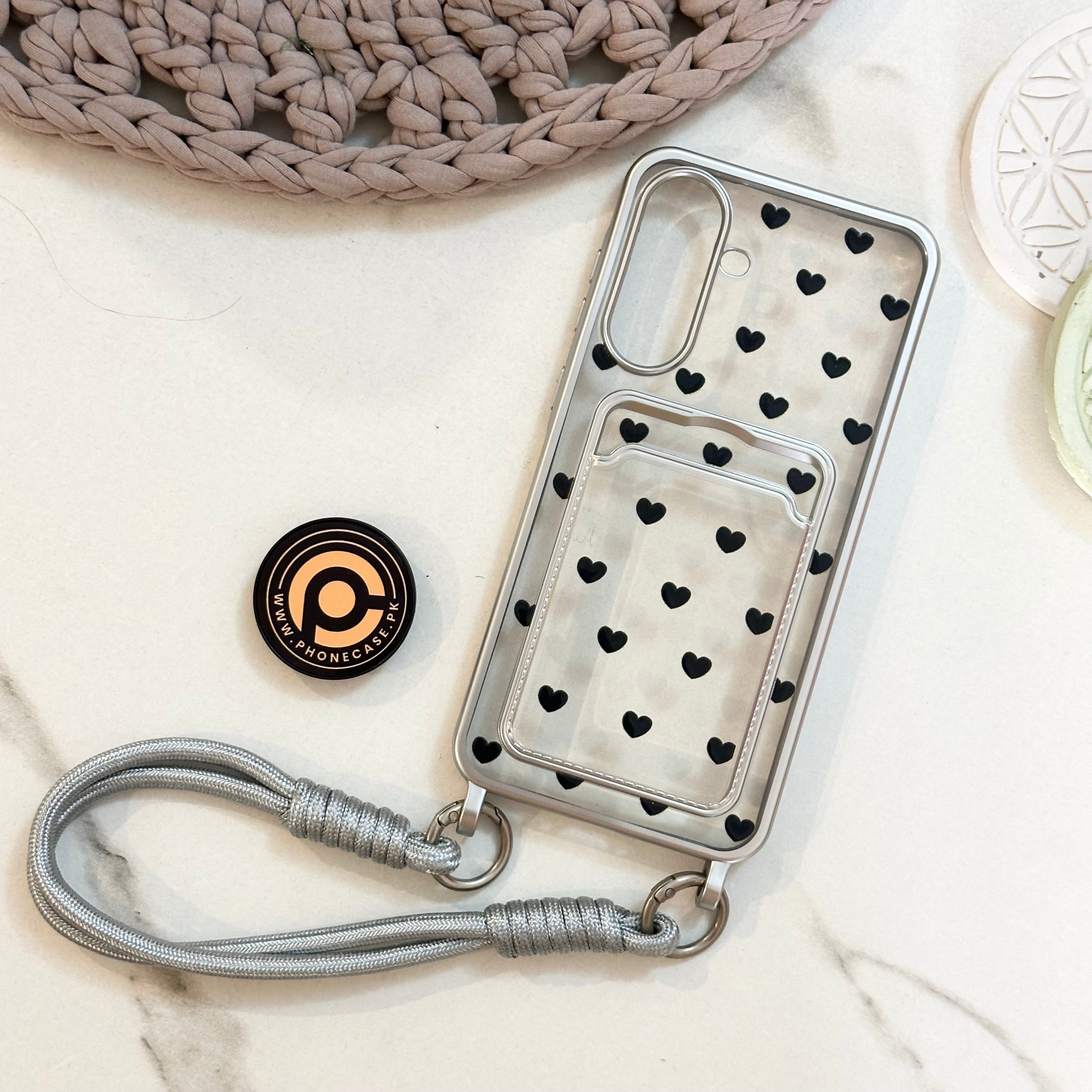 Galaxy S26 - Clear Electroplated Card Slot Case with Wrist Strap