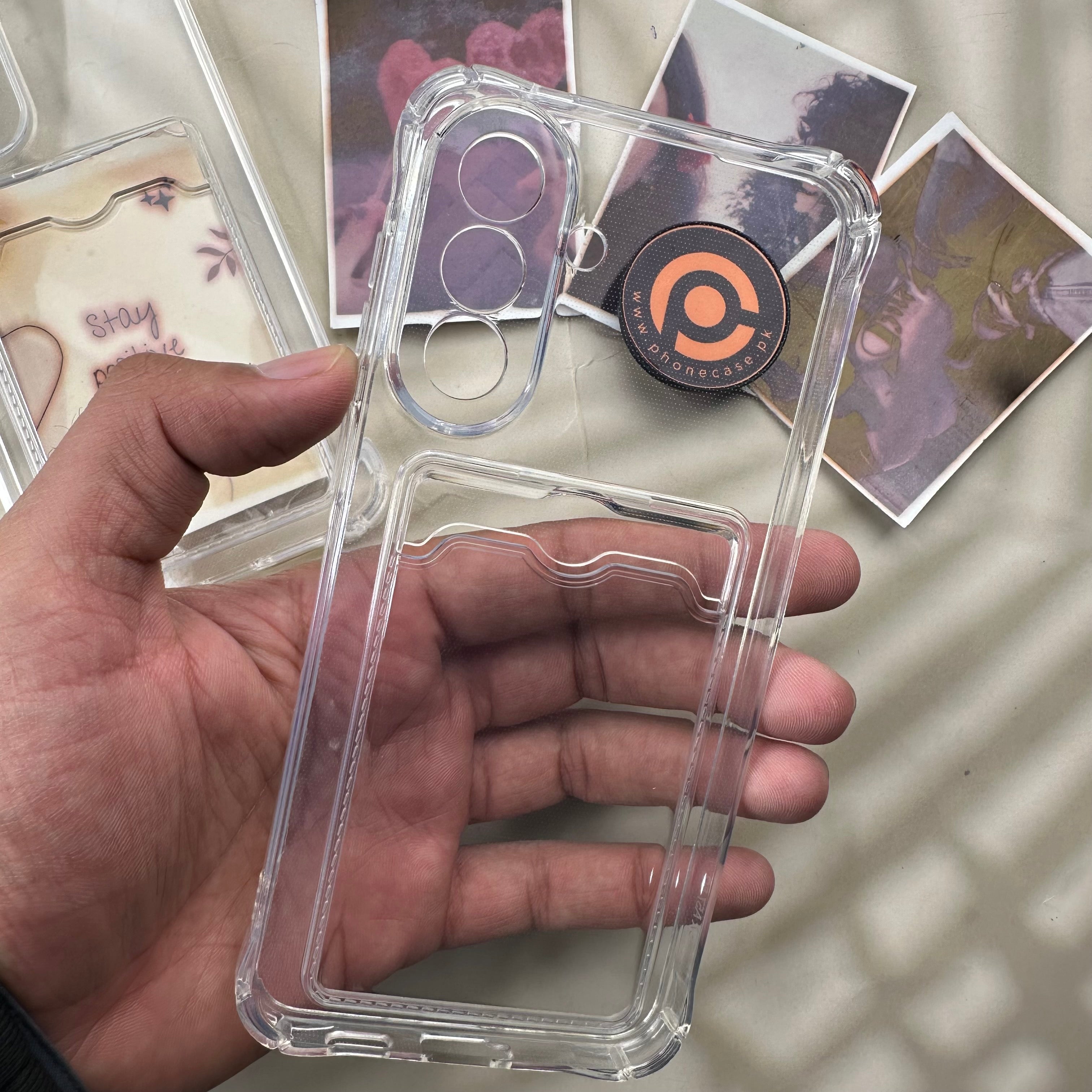 Galaxy S26 - Wallet Card Holder Transparent Slot ShockProof Case