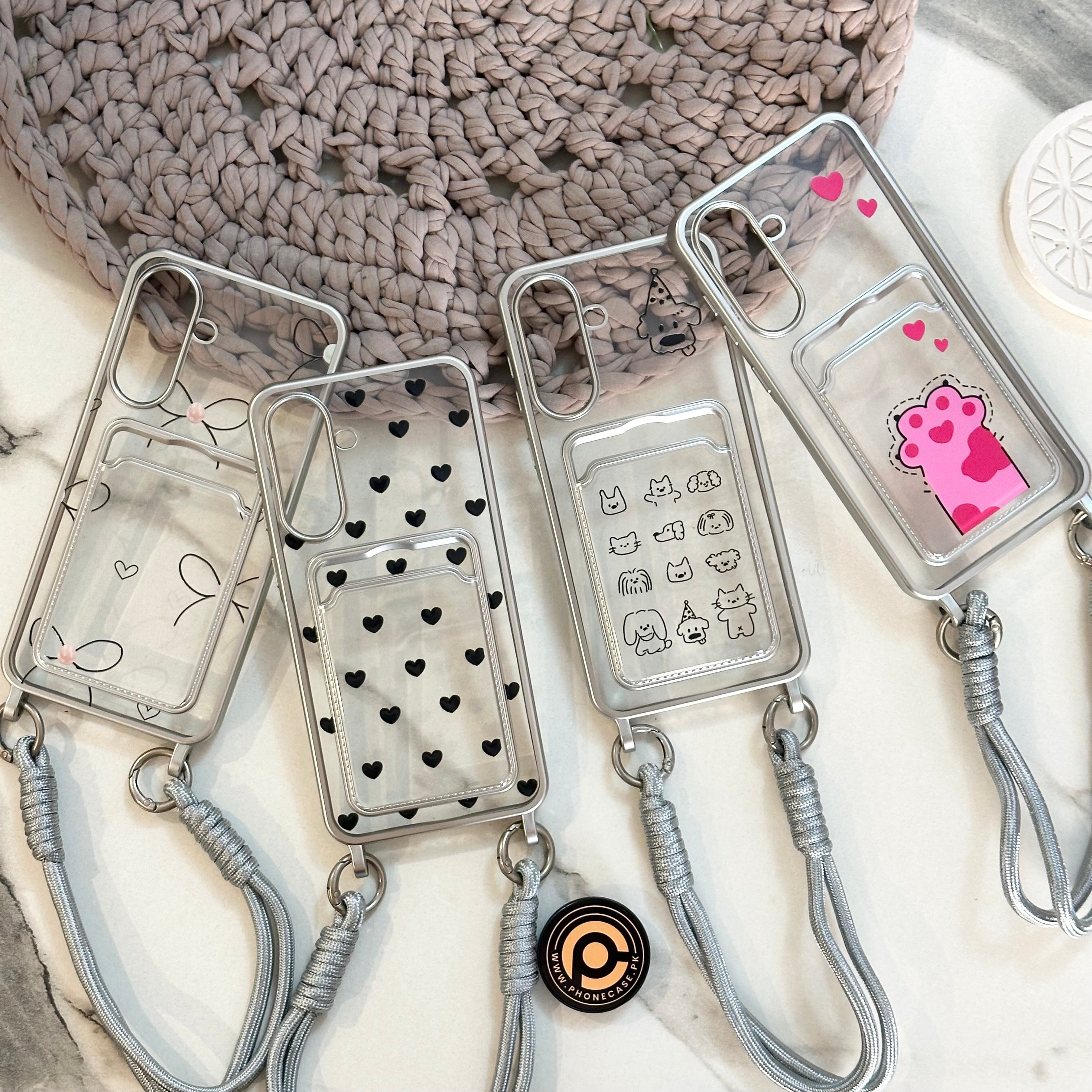 Galaxy S26 - Clear Electroplated Card Slot Case with Wrist Strap