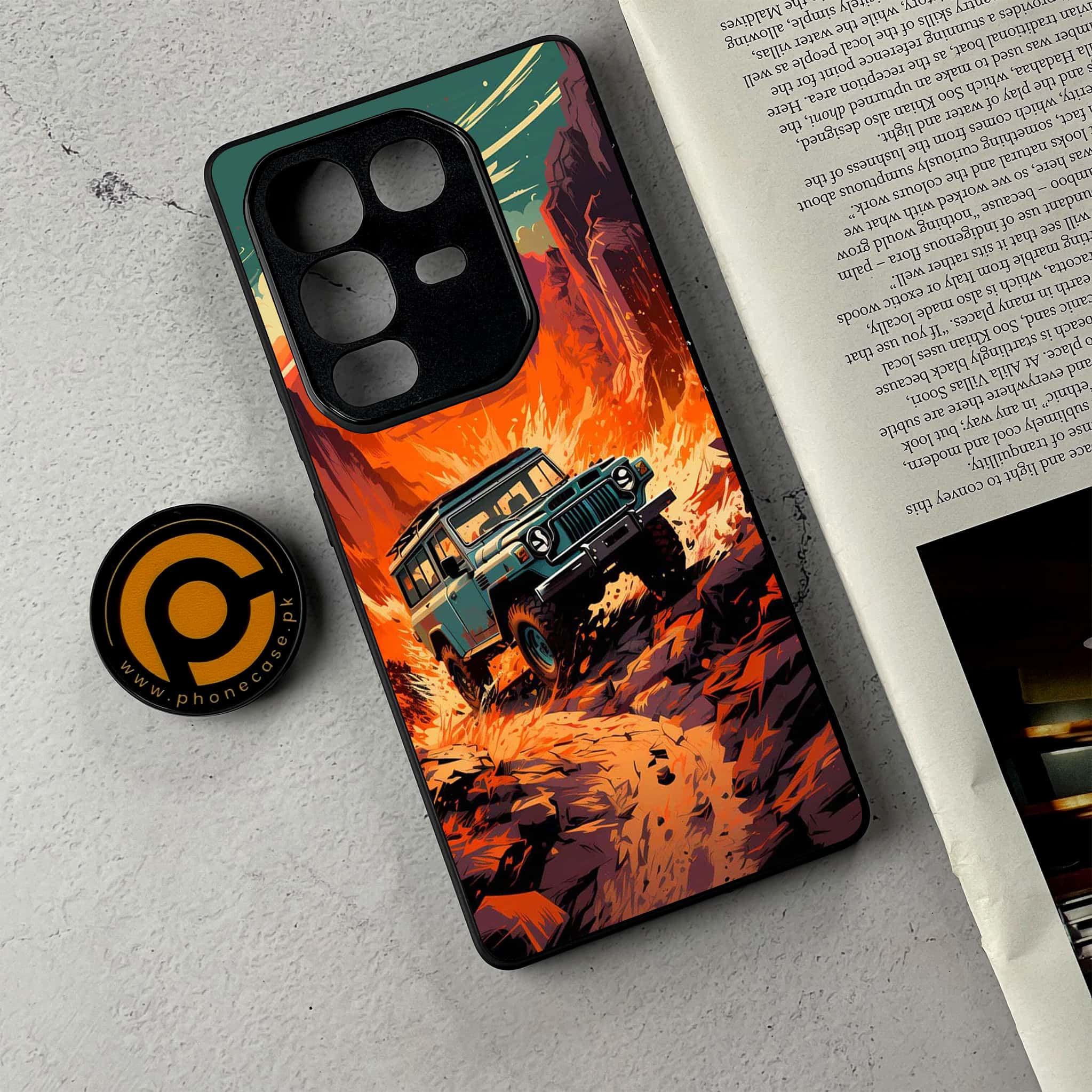 Infinix Note 50 Pro Plus - Jeep Offroad - Premium Metal Printed Soft Bumper Shockproof Case