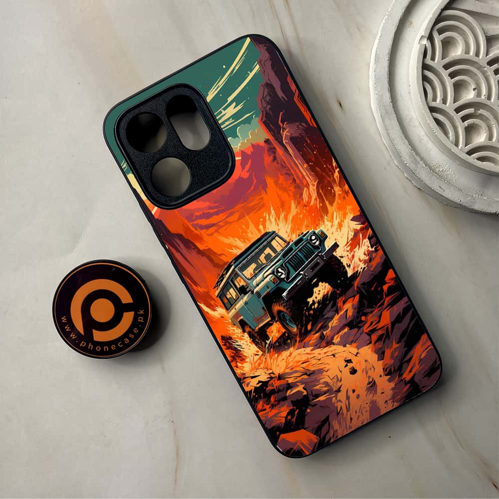 Oppo Reno 14F 5G - Jeep Offroad - Premium Metal Printed Soft Bumper Shockproof Case