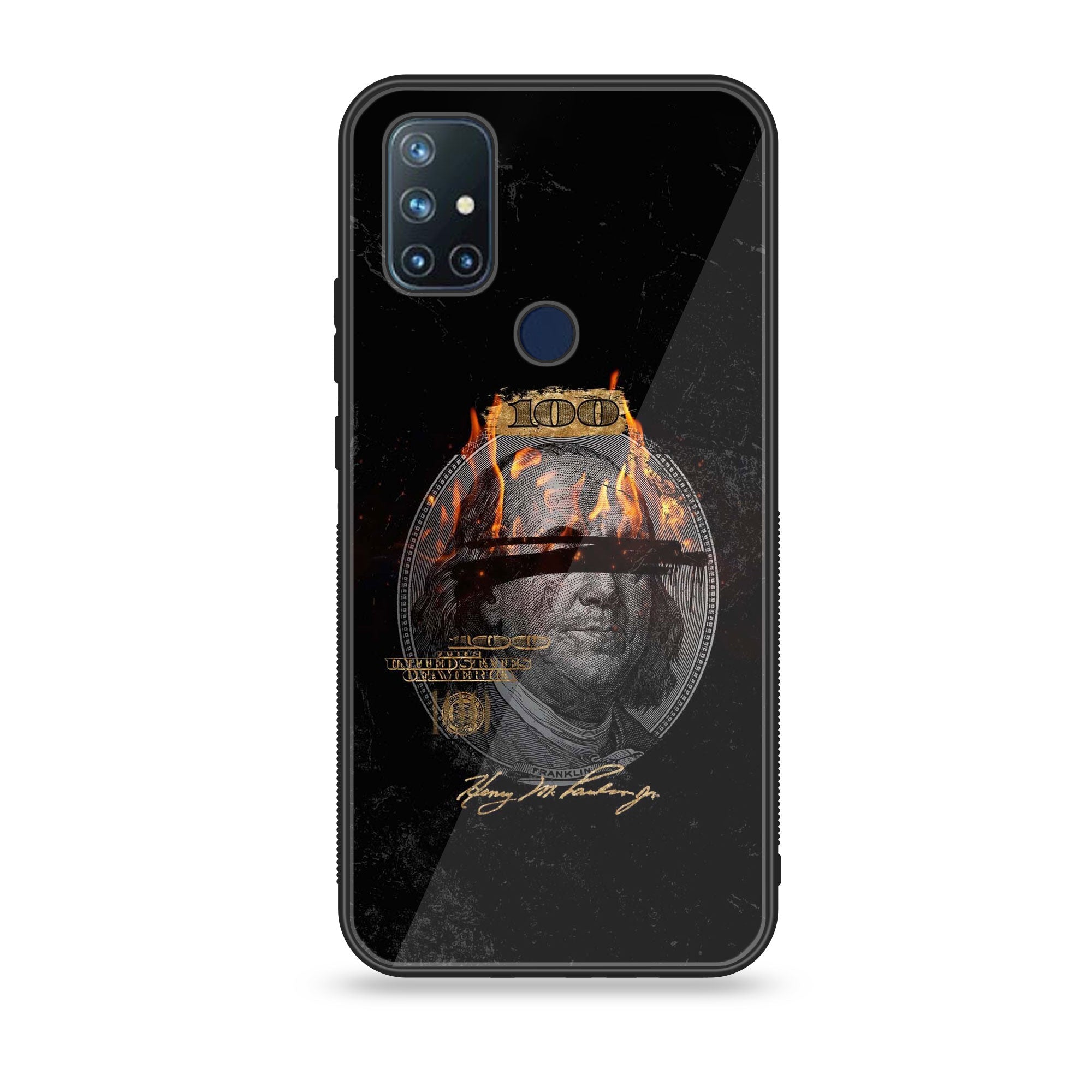 OnePlus Nord N10- Dollar Series - Premium Printed Glass soft Bumper shock Proof Case