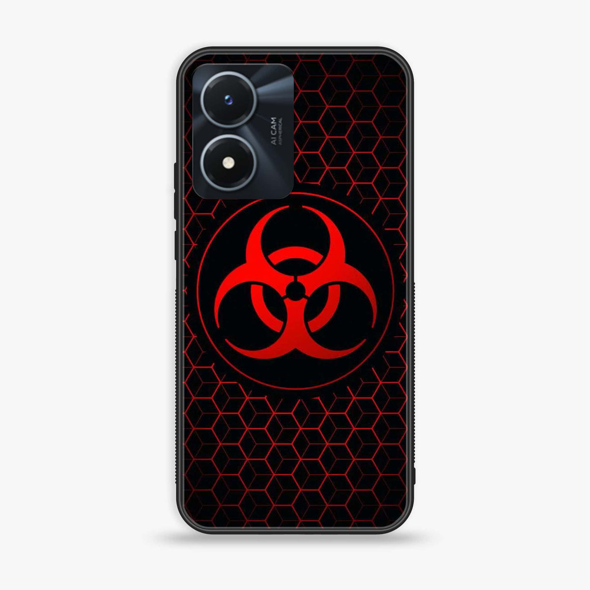 Vivo Y02s - Biohazard Sign Series - Premium Printed Glass soft Bumper shock Proof Case
