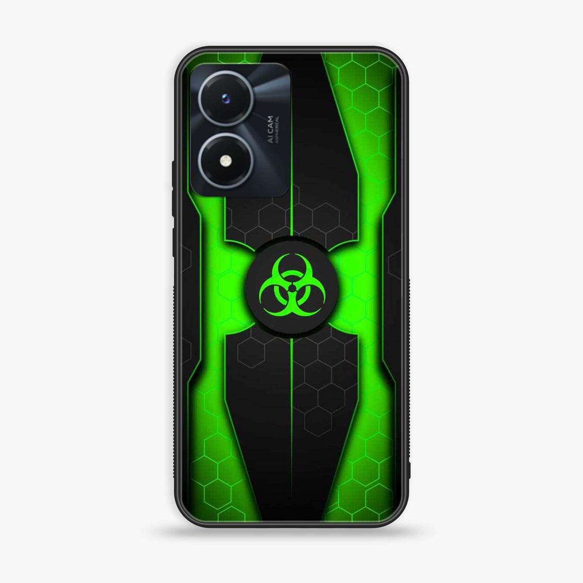 Vivo Y02s - Biohazard Sign Series - Premium Printed Glass soft Bumper shock Proof Case