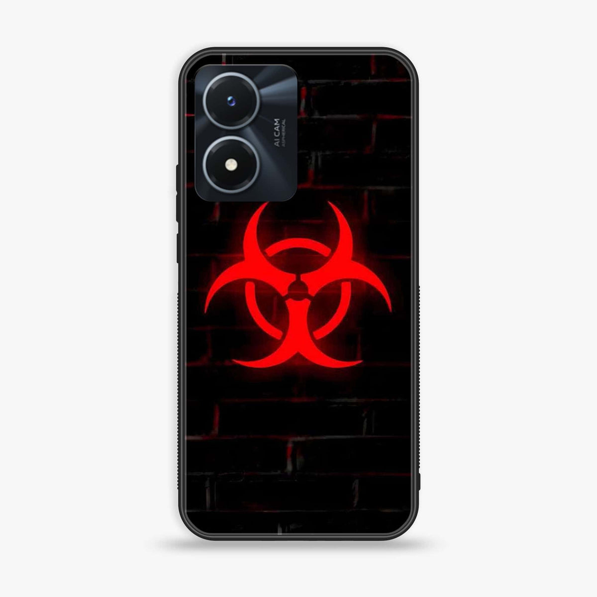Vivo Y02s - Biohazard Sign Series - Premium Printed Glass soft Bumper shock Proof Case