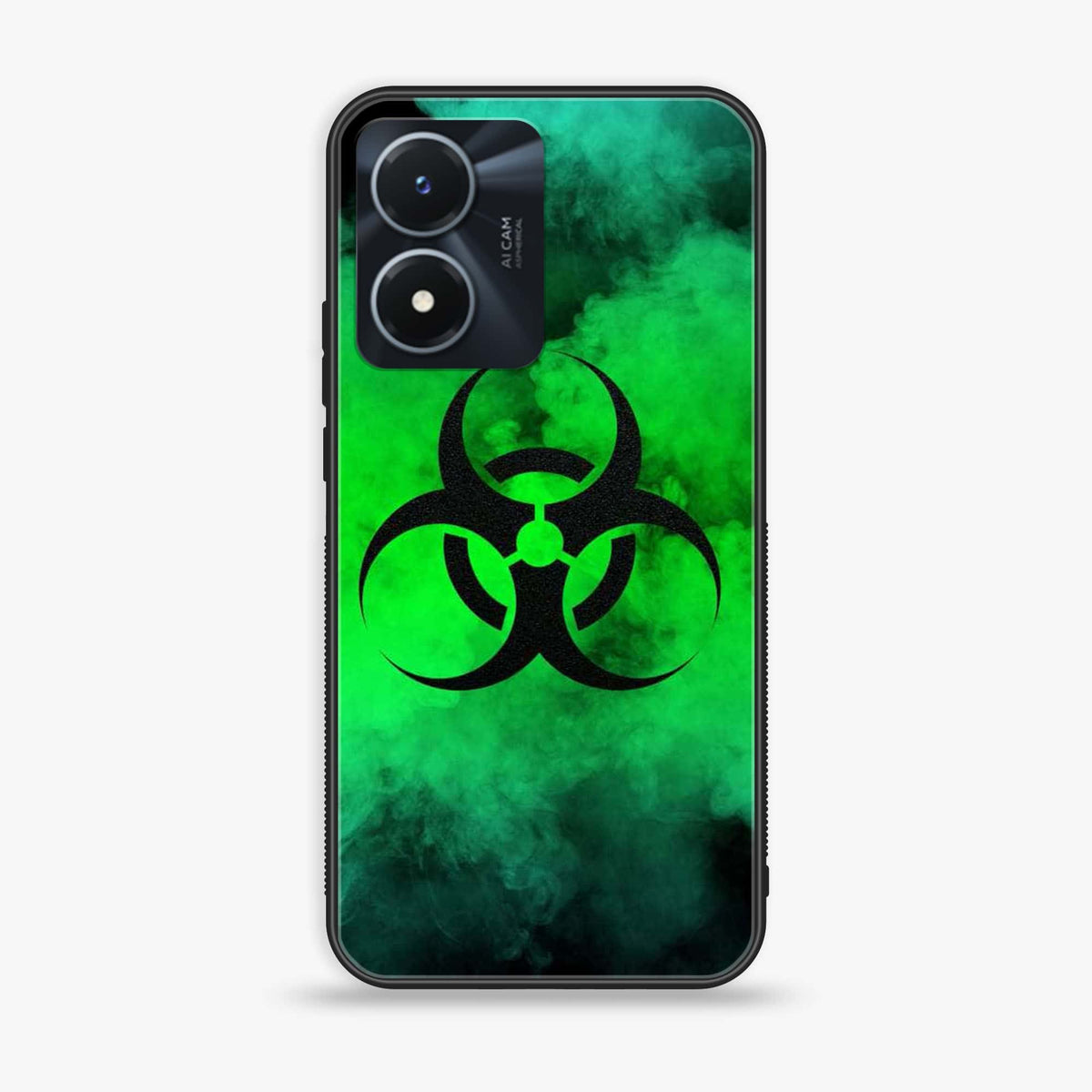 Vivo Y02s - Biohazard Sign Series - Premium Printed Glass soft Bumper shock Proof Case