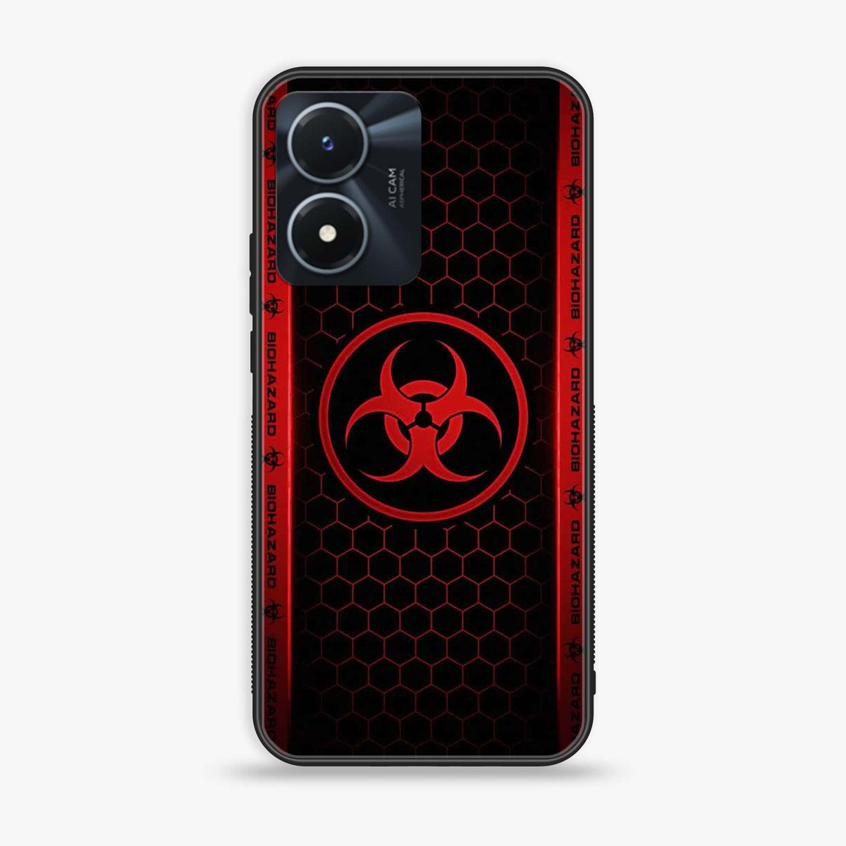 Vivo Y02s - Biohazard Sign Series - Premium Printed Glass soft Bumper shock Proof Case