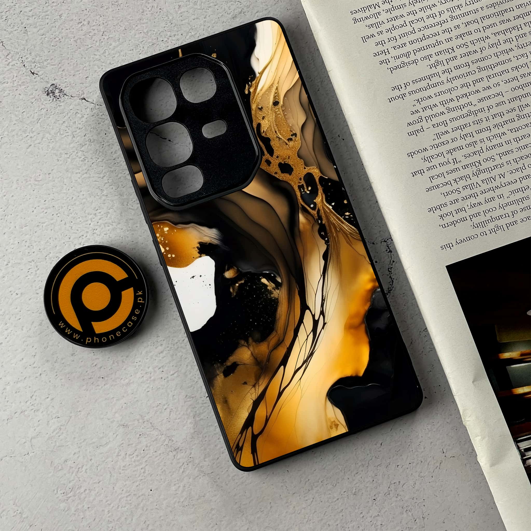 Infinix Note 50 Pro Plus - Liquid Marble 2.0 Series - Premium Metal Printed Soft Bumper Shockproof Case