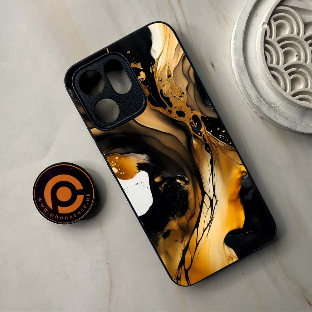Oppo Reno 14F 5G - Liquid Marble 2.0 Series - Premium Metal Printed Soft Bumper Shockproof Case