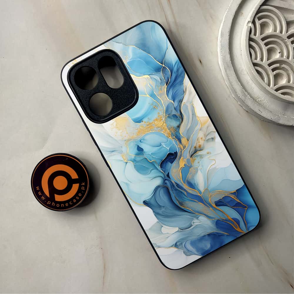 Oppo Reno 14F 5G - Liquid Marble 2.0 Series - Premium Metal Printed Soft Bumper Shockproof Case