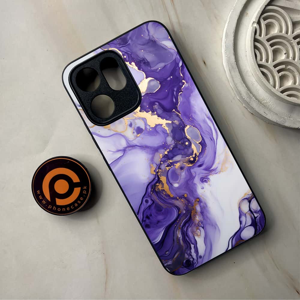 Oppo Reno 14F 5G - Liquid Marble 2.0 Series - Premium Metal Printed Soft Bumper Shockproof Case
