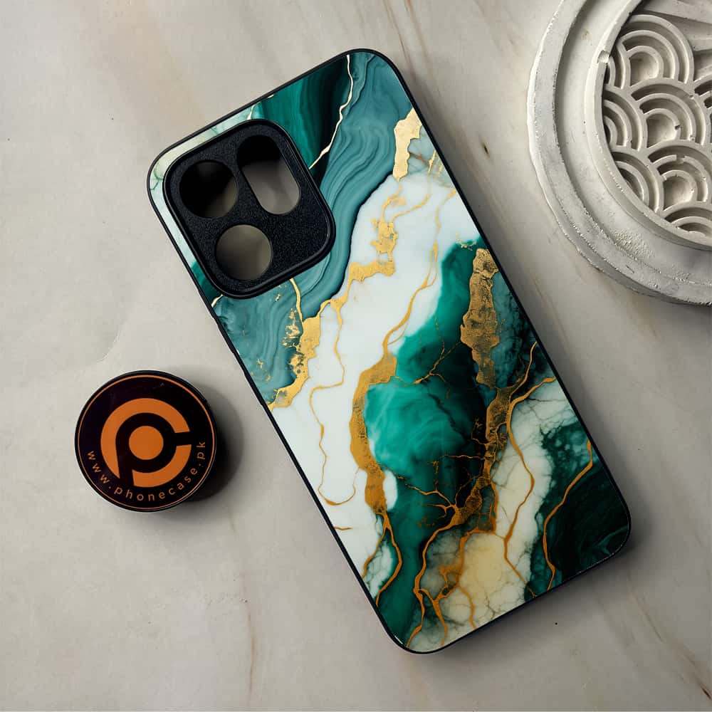 Oppo Reno 14F 5G - Liquid Marble 2.0 Series - Premium Metal Printed Soft Bumper Shockproof Case