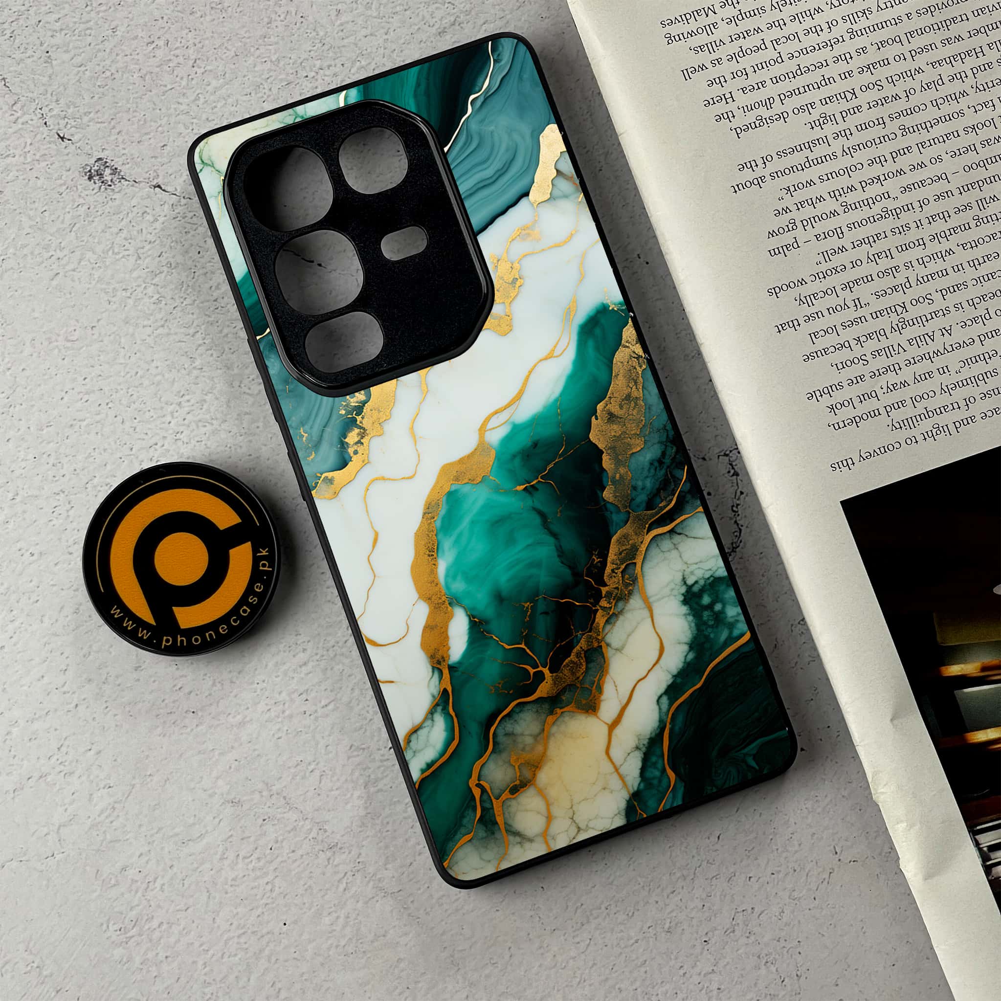 Infinix Note 50 Pro Plus - Liquid Marble 2.0 Series - Premium Metal Printed Soft Bumper Shockproof Case