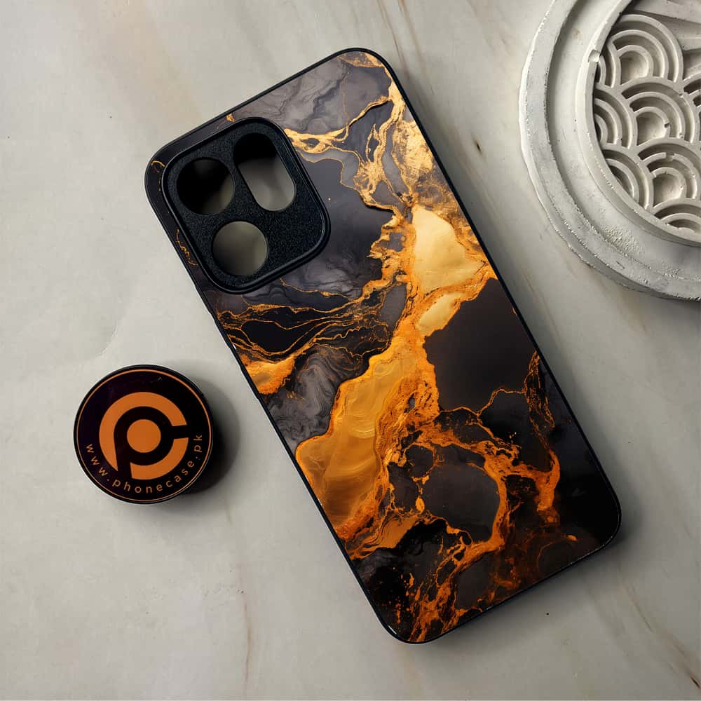 Oppo Reno 14F 5G - Liquid Marble 2.0 Series - Premium Metal Printed Soft Bumper Shockproof Case