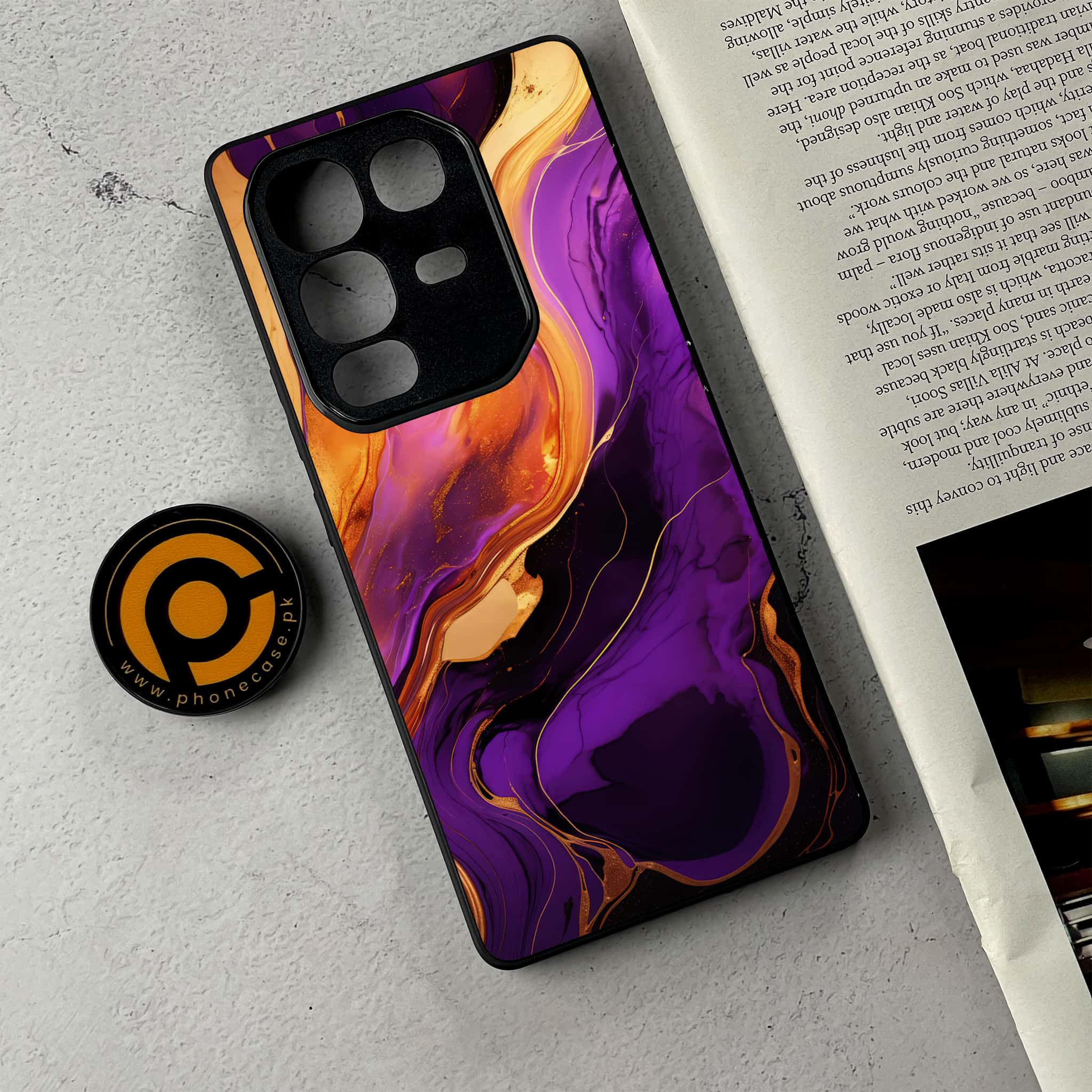 Infinix Note 50 Pro Plus - Liquid Marble 2.0 Series - Premium Metal Printed Soft Bumper Shockproof Case