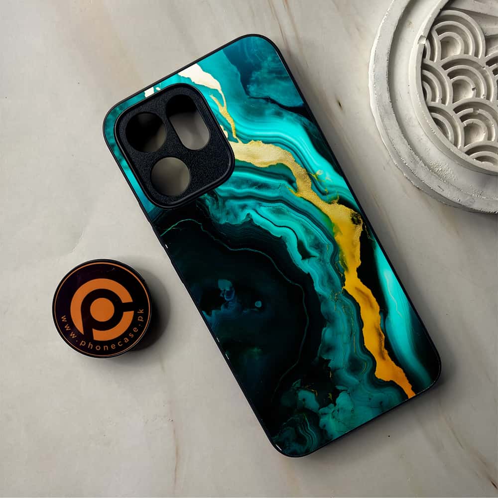 Oppo Reno 14F 5G - Liquid Marble 2.0 Series - Premium Metal Printed Soft Bumper Shockproof Case