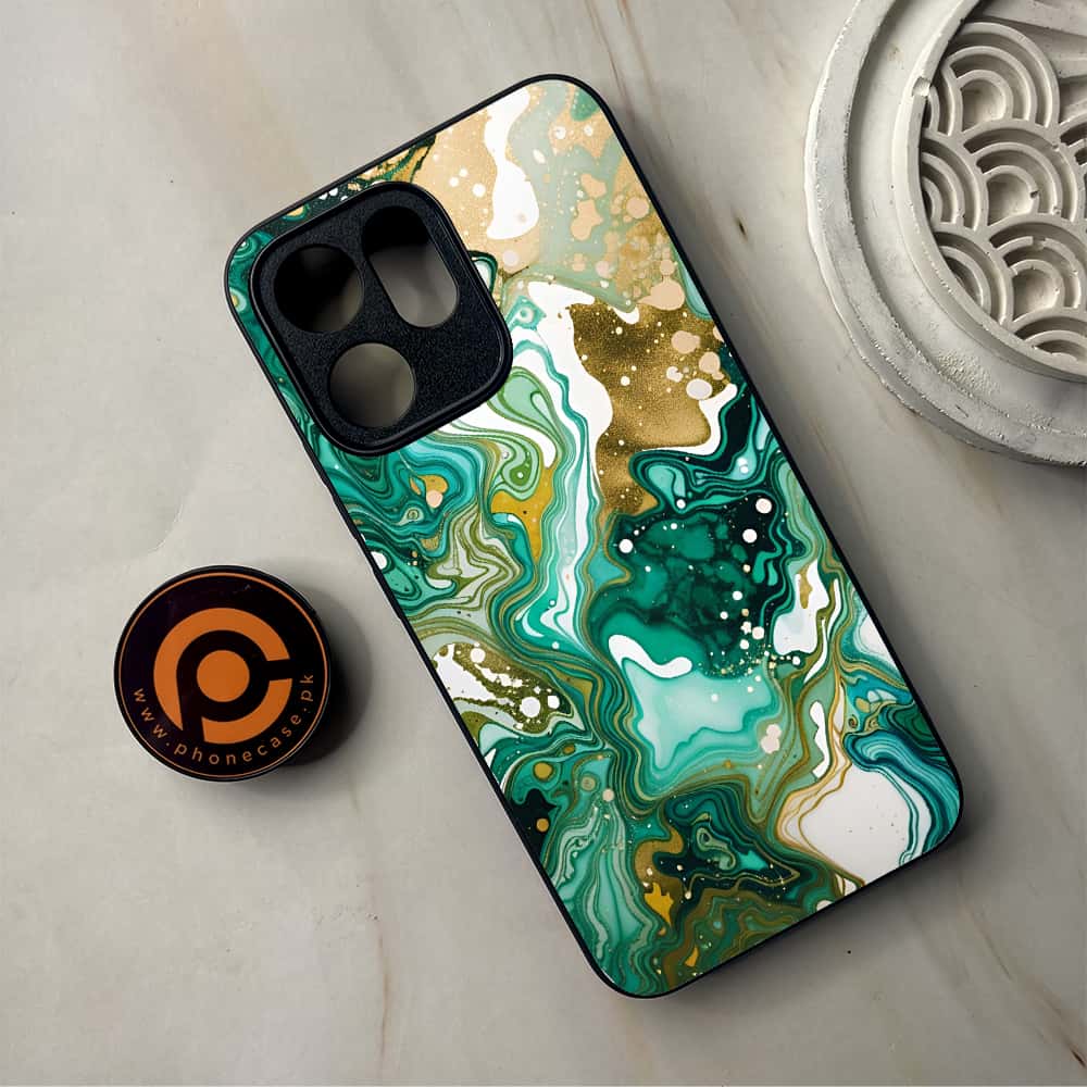 Oppo Reno 14F 5G - Liquid Marble 2.0 Series - Premium Metal Printed Soft Bumper Shockproof Case