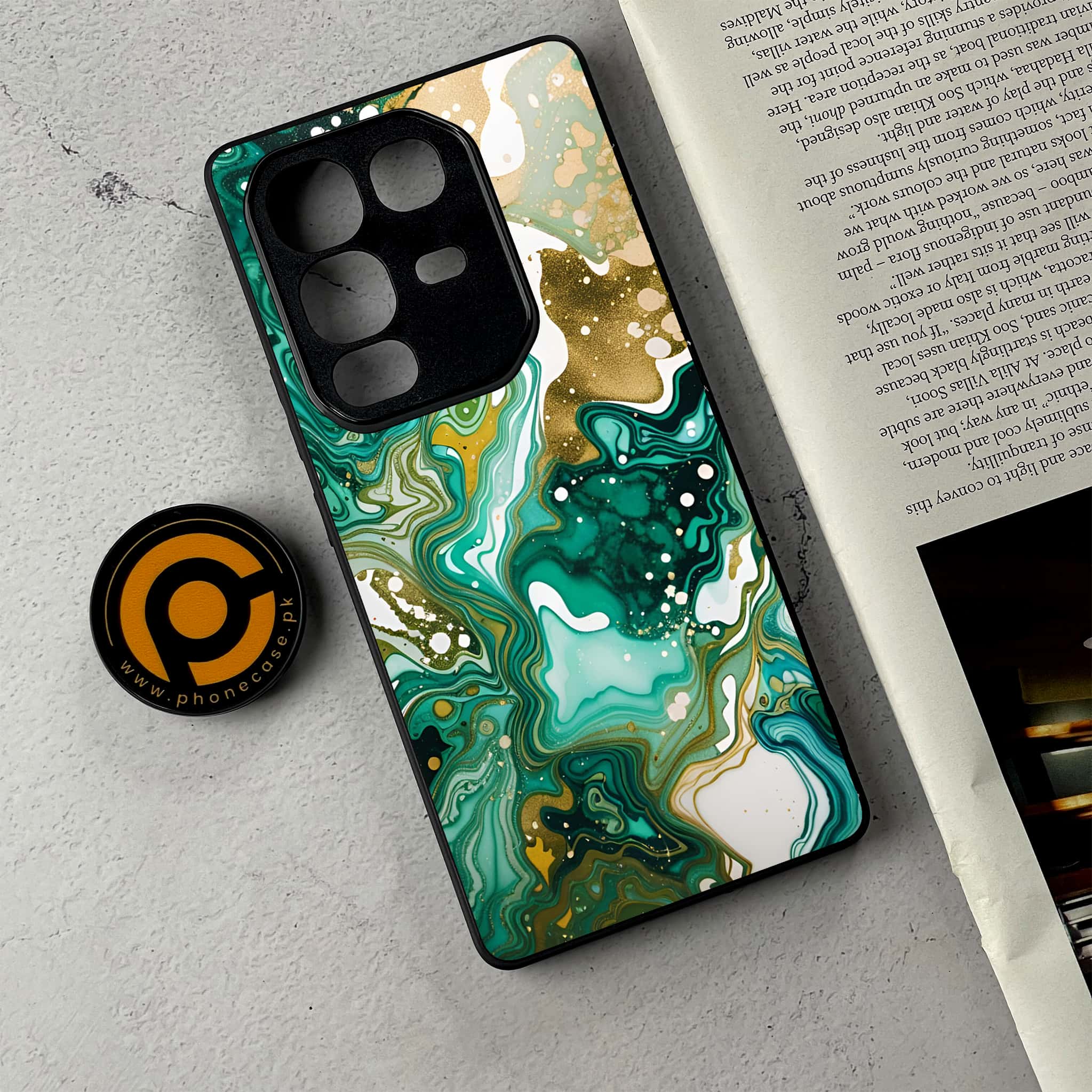 Infinix Note 50 Pro Plus - Liquid Marble 2.0 Series - Premium Metal Printed Soft Bumper Shockproof Case
