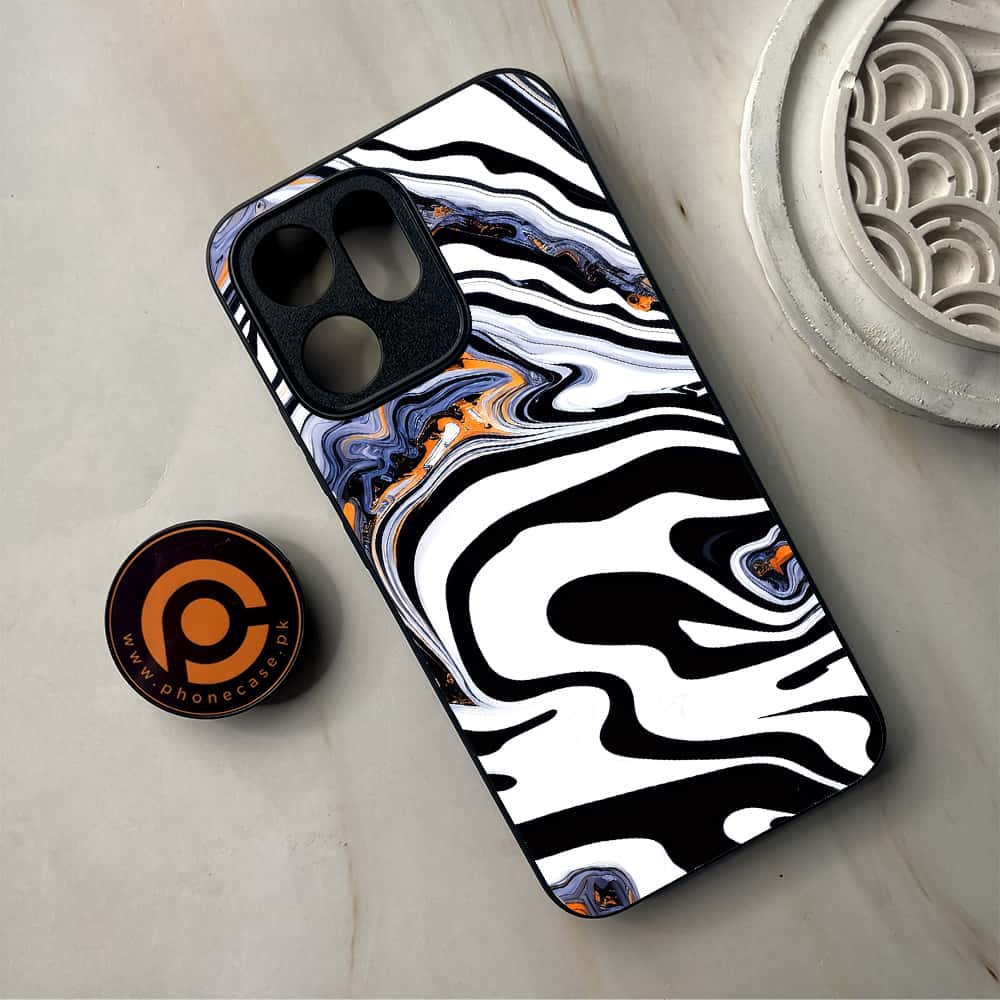 Oppo Reno 14F 5G - Liquid Marble Series - Premium Metal Printed Soft Bumper Shockproof Case
