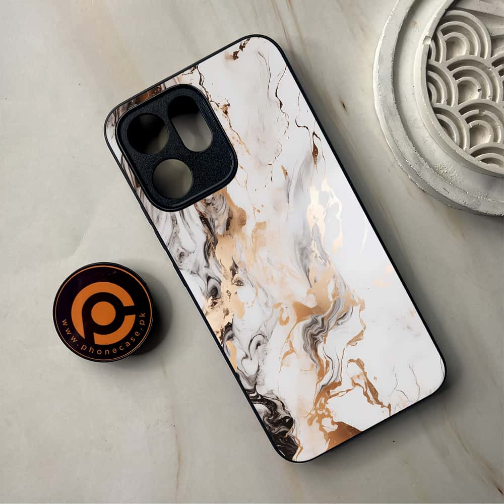 Oppo Reno 14F 5G - Liquid Marble Series - Premium Metal Printed Soft Bumper Shockproof Case