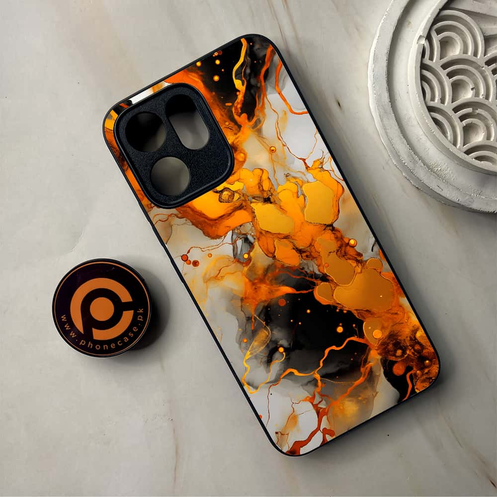 Oppo Reno 14F 5G - Liquid Marble Series - Premium Metal Printed Soft Bumper Shockproof Case