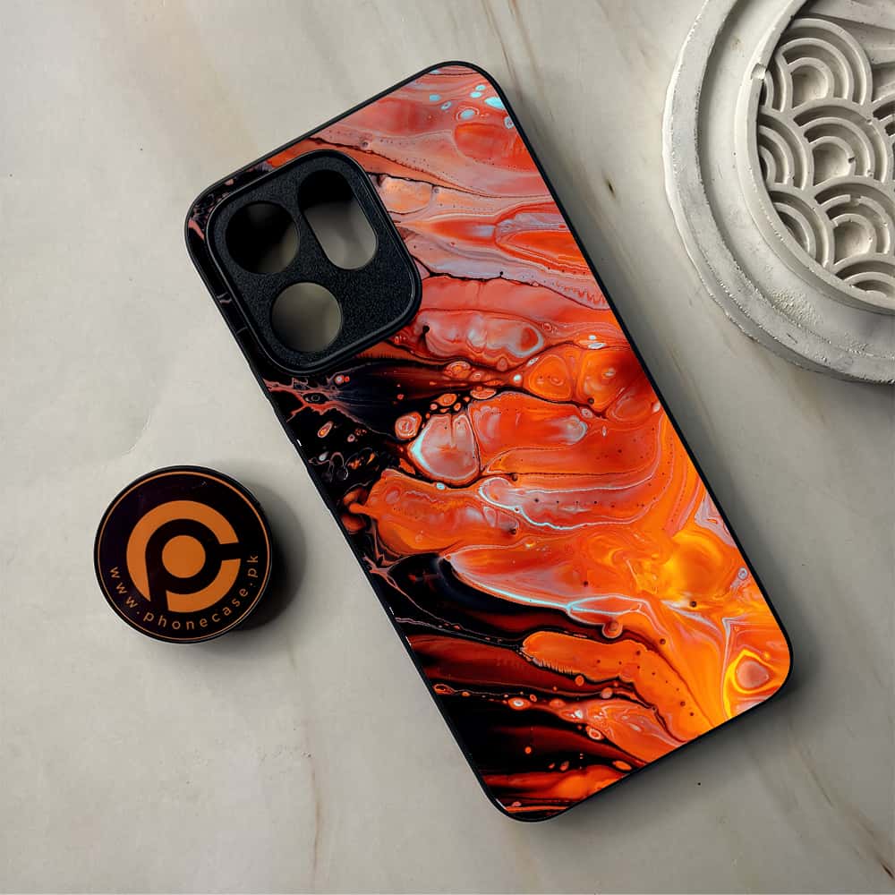 Oppo Reno 14F 5G - Liquid Marble Series - Premium Metal Printed Soft Bumper Shockproof Case