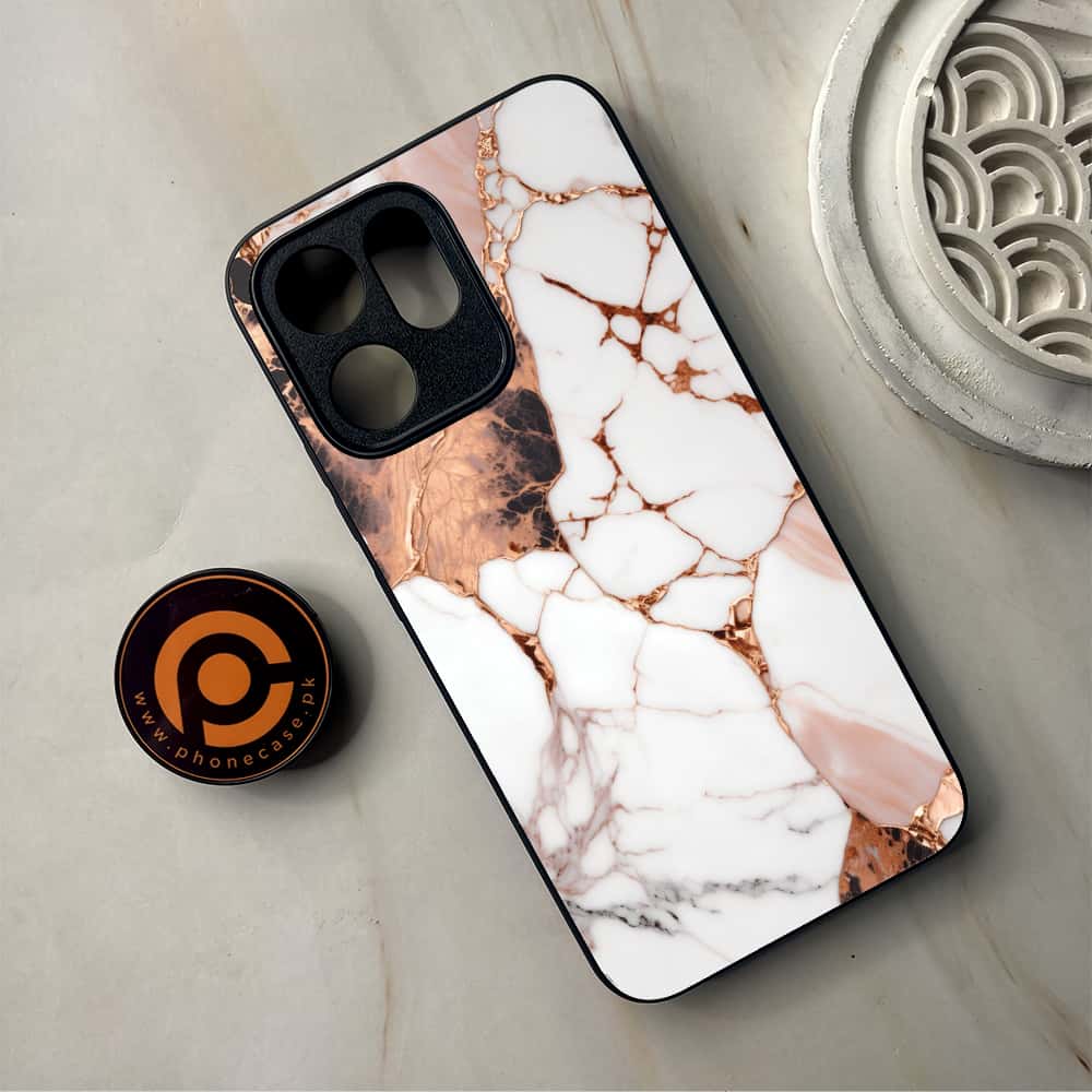 Oppo Reno 14F 5G - Liquid Marble Series - Premium Metal Printed Soft Bumper Shockproof Case