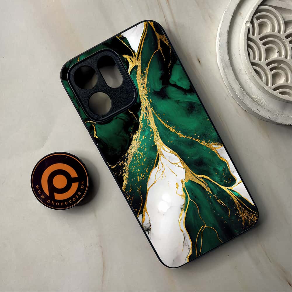 Oppo Reno 14F 5G - Liquid Marble Series - Premium Metal Printed Soft Bumper Shockproof Case