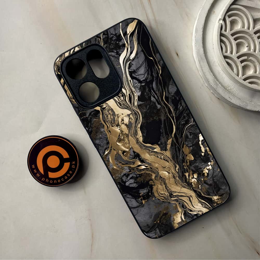 Oppo Reno 14F 5G - Liquid Marble Series - Premium Metal Printed Soft Bumper Shockproof Case