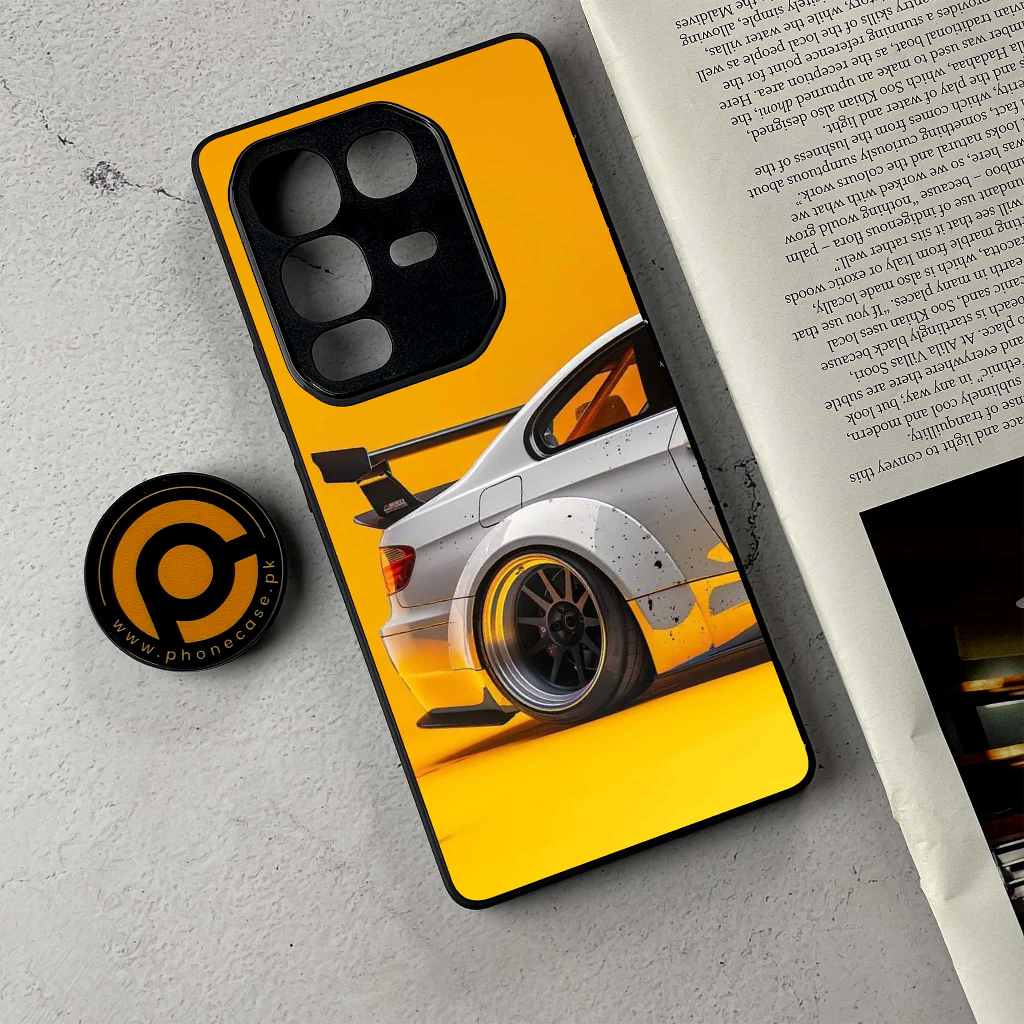 Infinix Note 50 Pro Plus - M3 GT2 Racing Car - Premium Metal Printed Soft Bumper Shockproof Case
