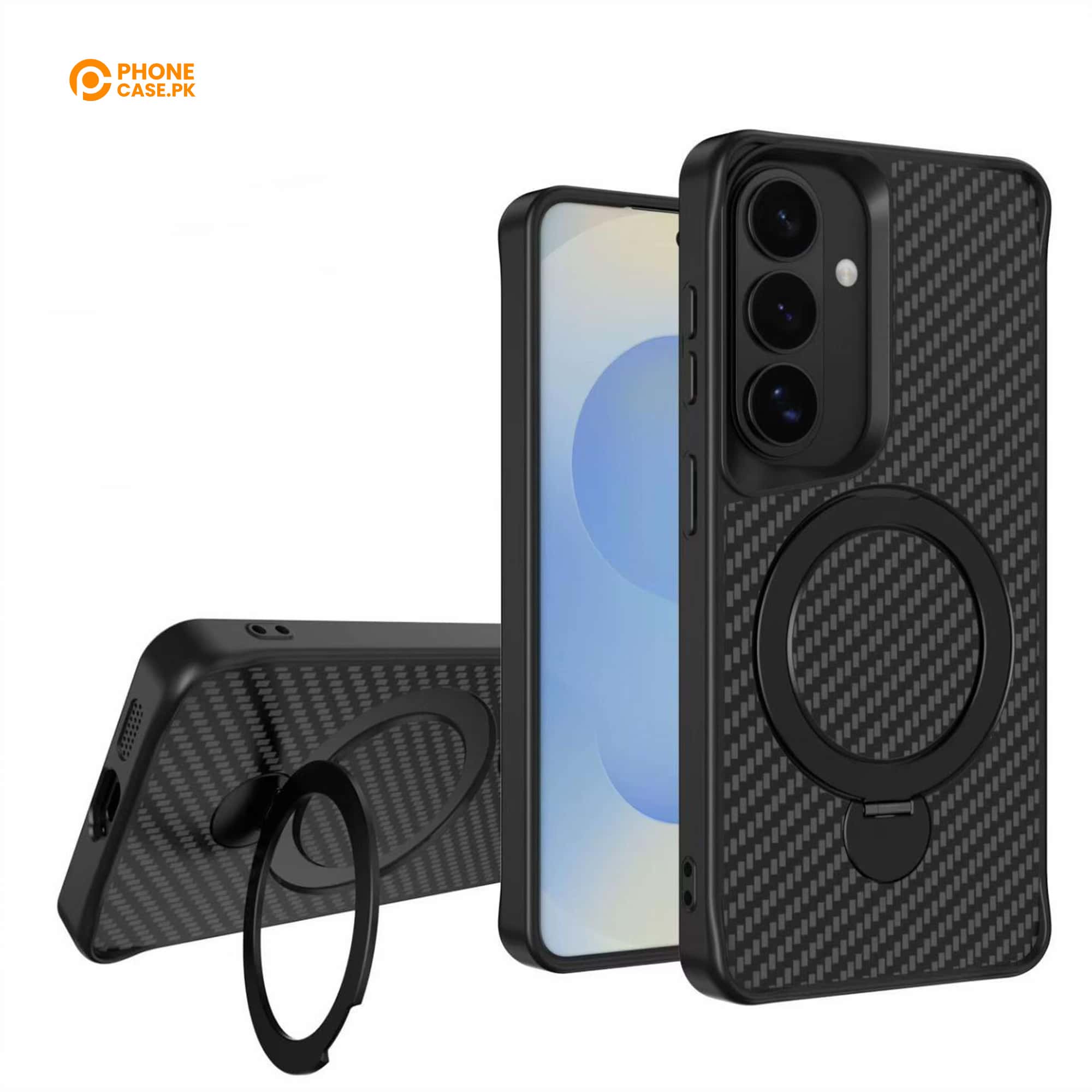 Galaxy S26 - Platinum MagLuxe Magnetic Case with 360° Rotating Ring Stand